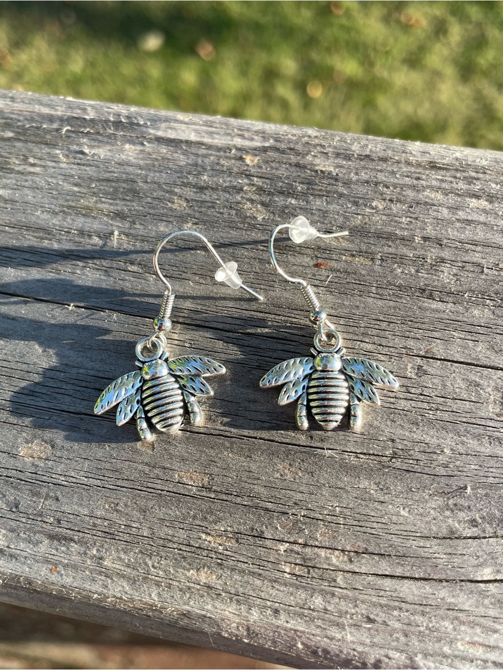 Silver Tone Bee Dangle Earrings - Women Jewelry